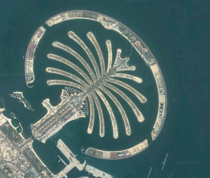 Isla de las Palmas en Dubái |  11 cosas alucinantes que solo puedes ver desde el espacio |  Zestradar